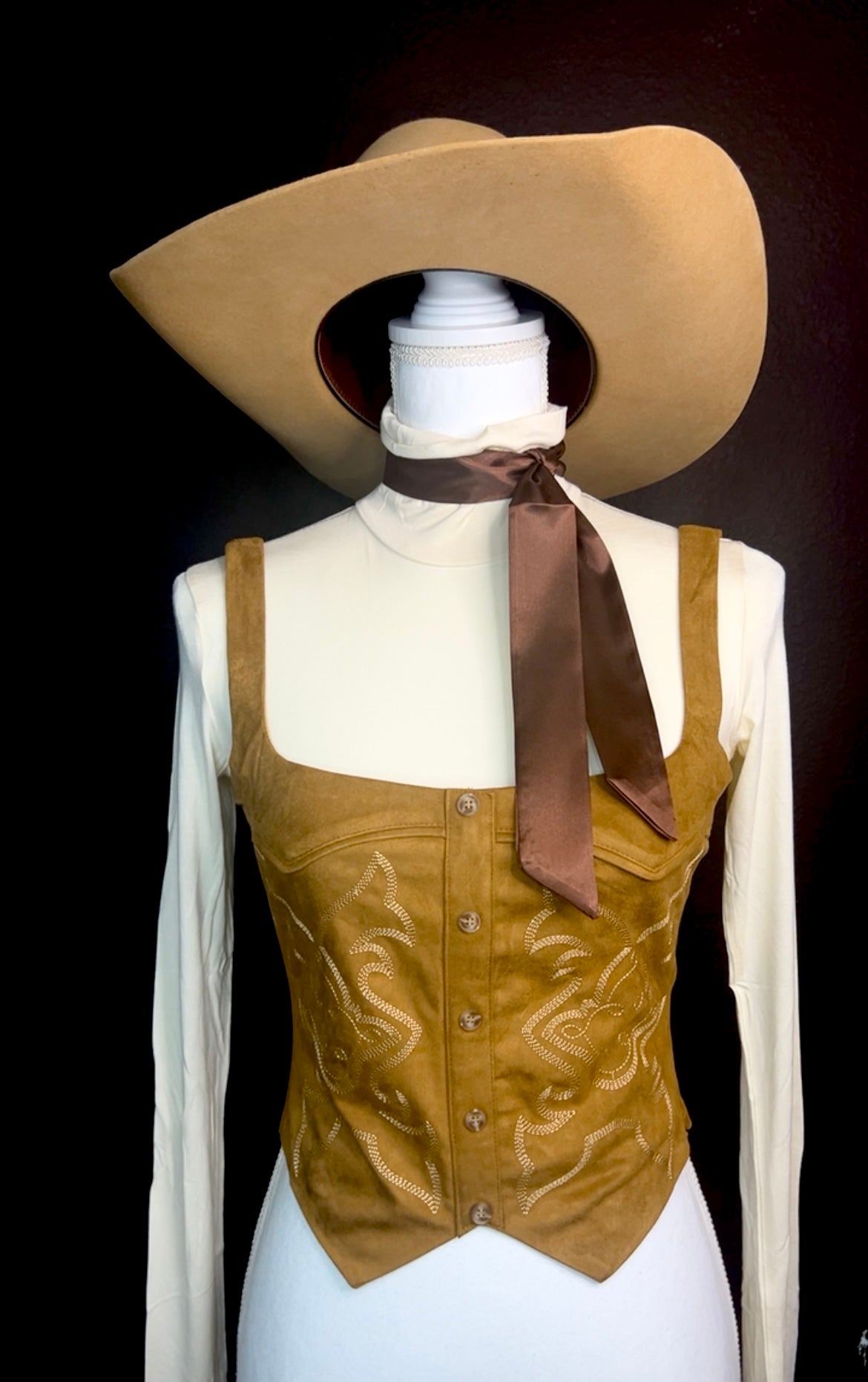 Boot stitch corset top