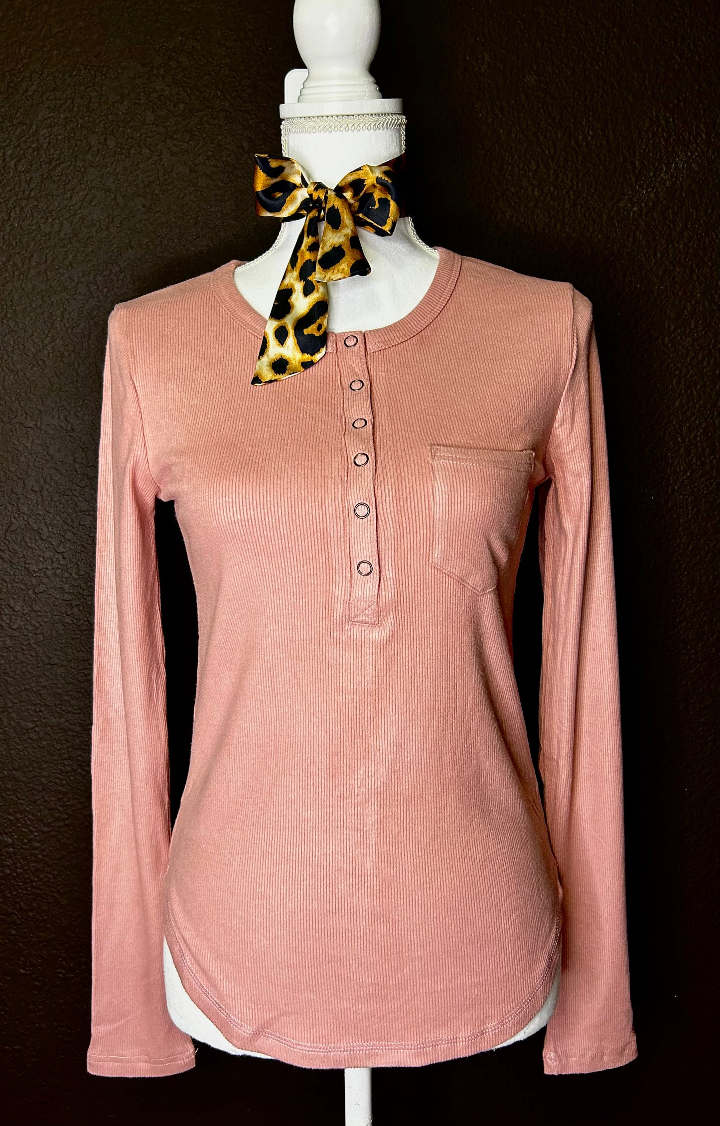 3/4 snap - pink long sleeve