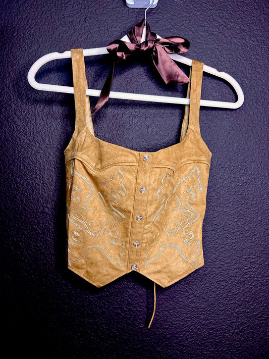 Boot stitch corset top